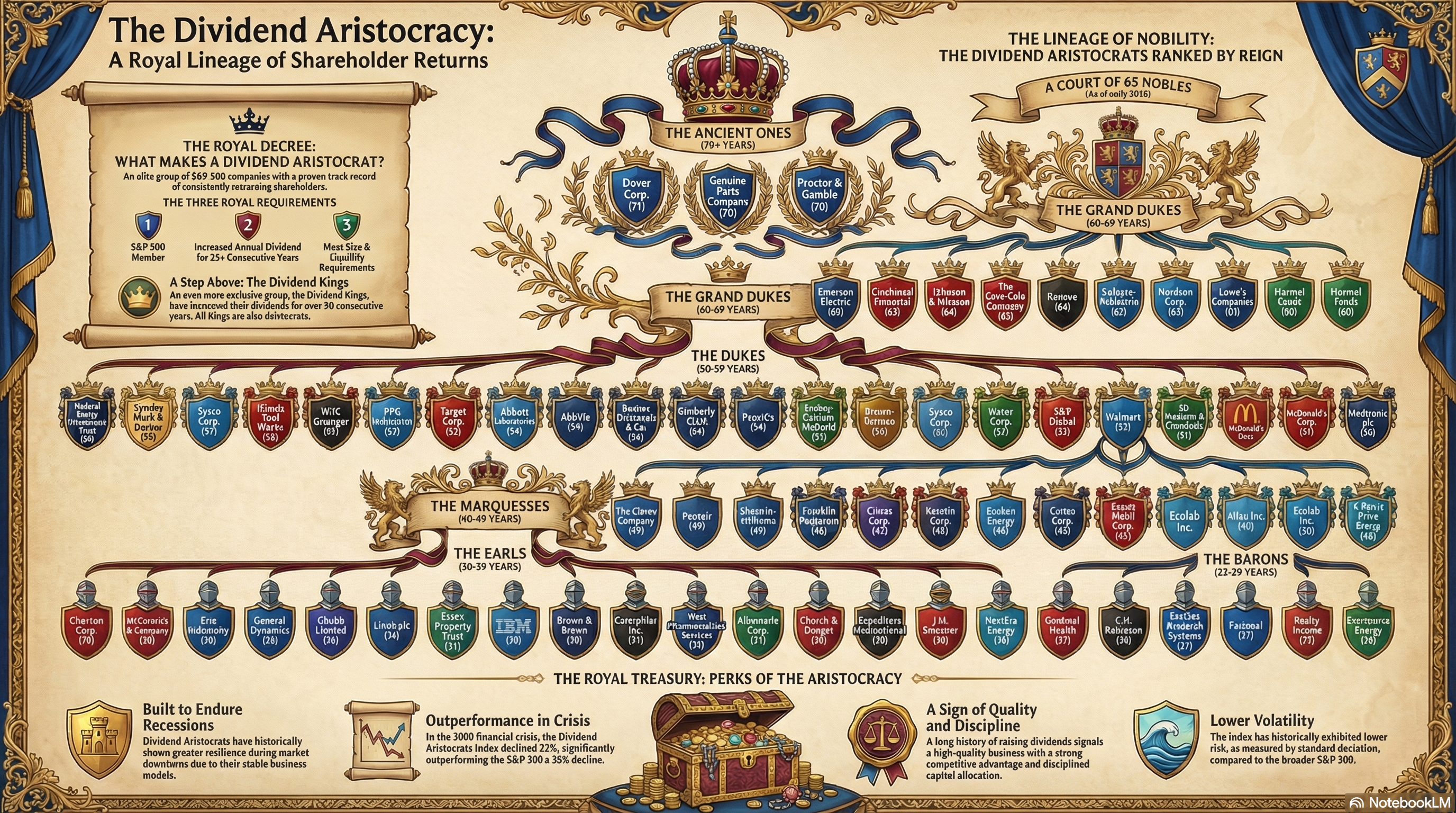 Infographic illustrating dividend aristocracy