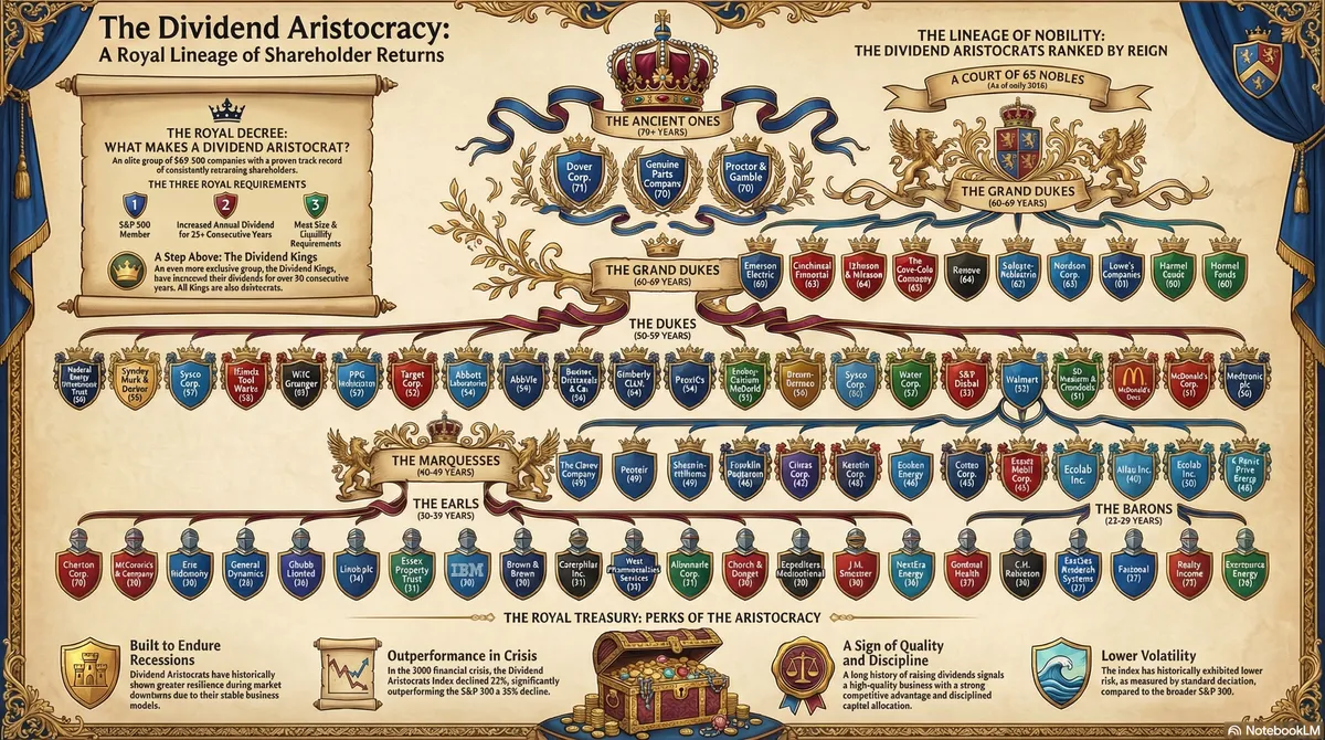 Infographic illustrating dividend aristocracy