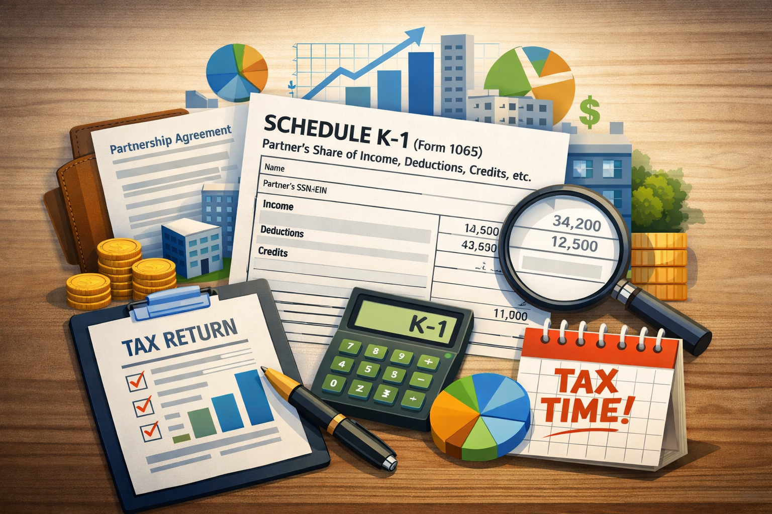 Infographic explaining Schedule K-1 tax forms and 1099-friendly MLP investing strategies