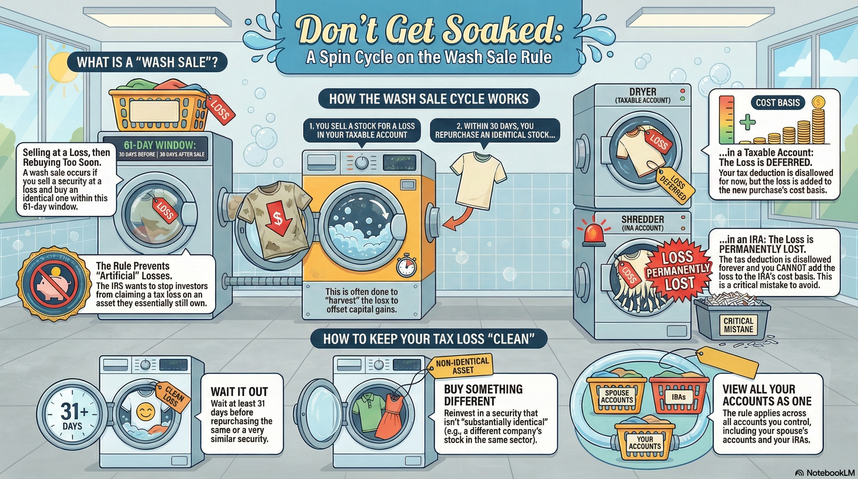Infographic explaining the wash sale rule