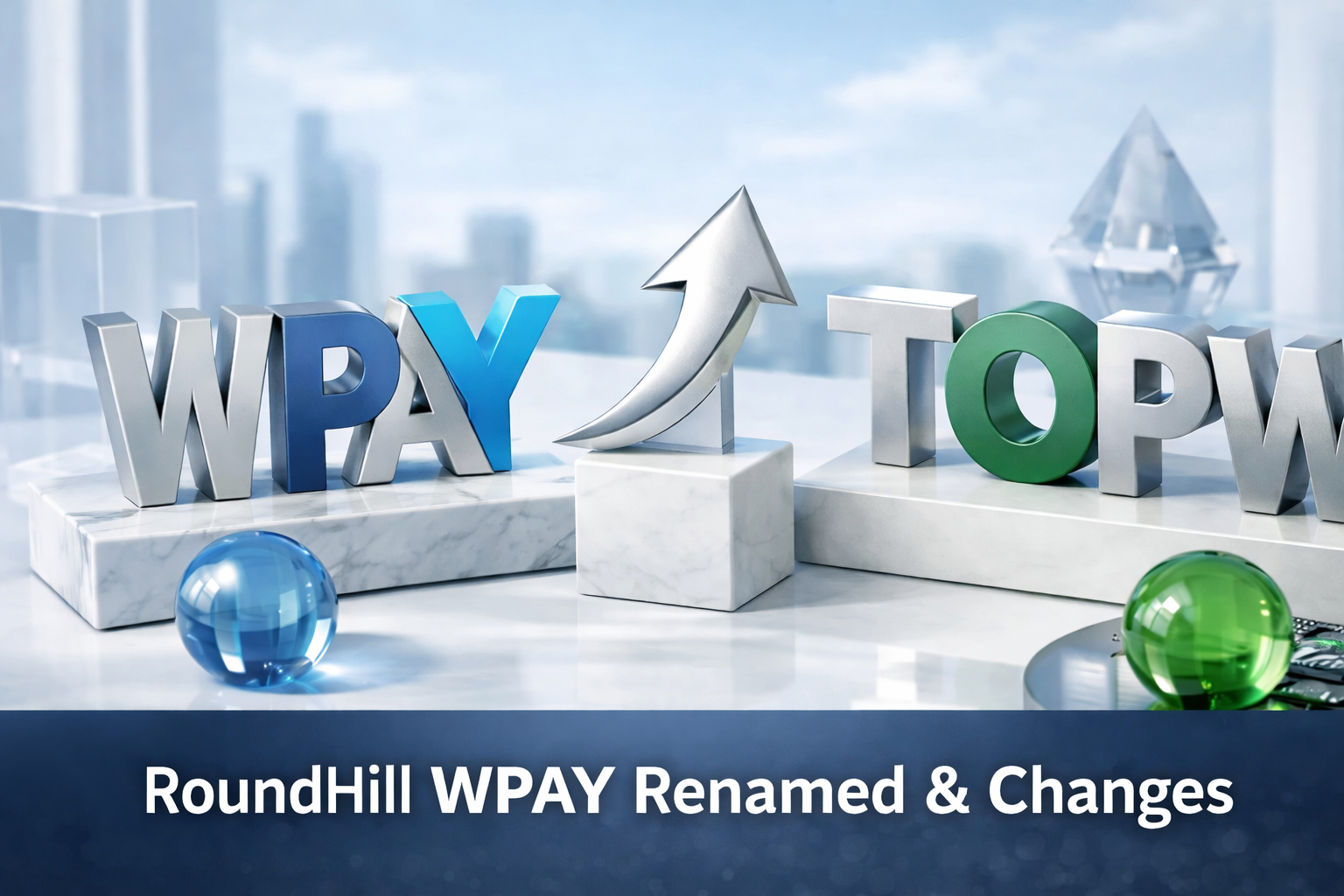 WPAY to TOPW Roundhill WeeklyPay rebrand infographic