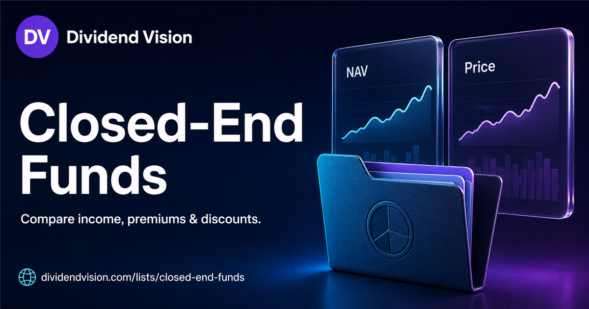 Closed-End Funds (CEFs) — High-Yield CEF List | Dividend Vision