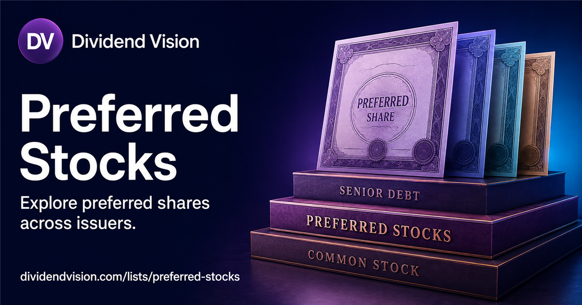 Preferred Stocks — High-Yield Preferred Shares | Dividend Vision