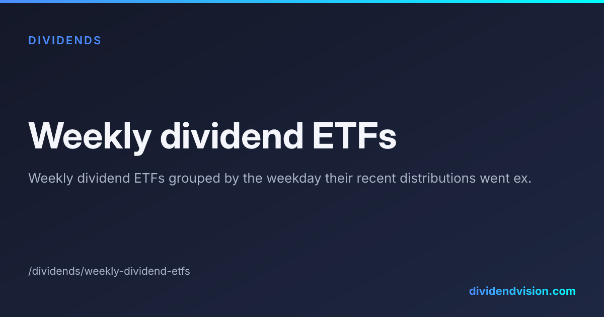 Weekly dividend ETFs | Dividend Vision