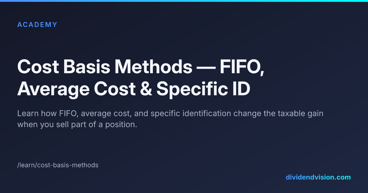 Revert Method Cost Basis Methods — FIFO, Average Cost & Specific ID