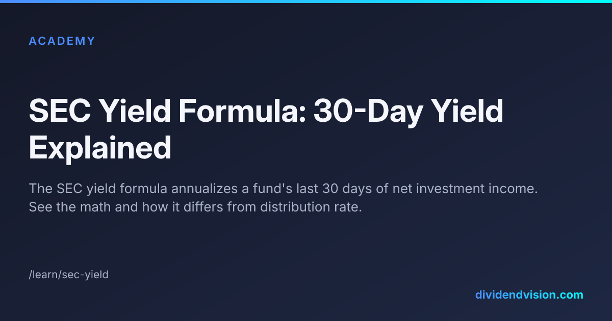Page Yield Examples SEC Yield Formula: 30-Day Yield Explained | Dividend Vision